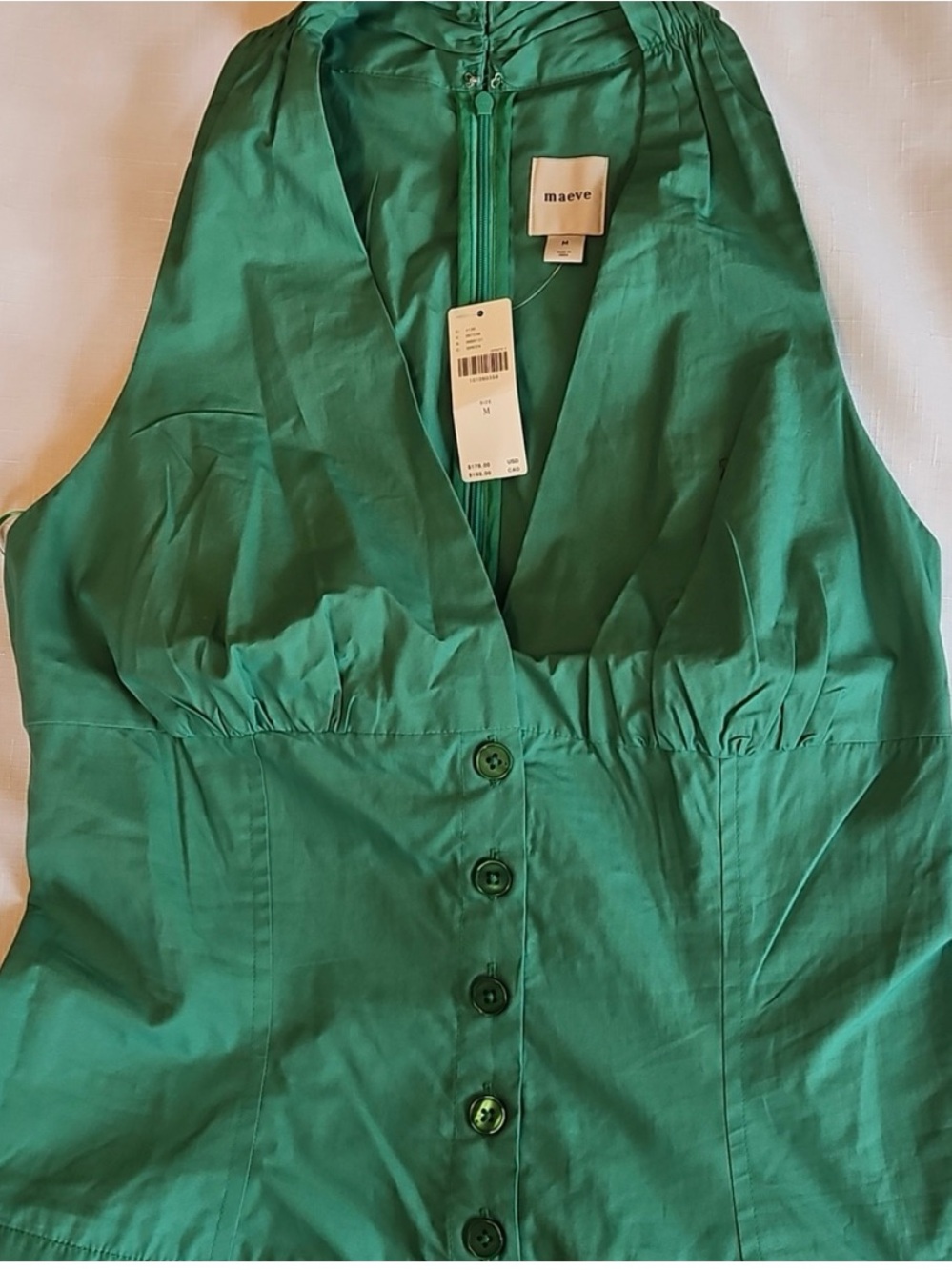 Anthropologie Green Halter Midi Dress - Picture 4 of 7